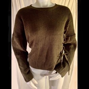 Fashion Nova Oversized Knit Lace Up Sweater